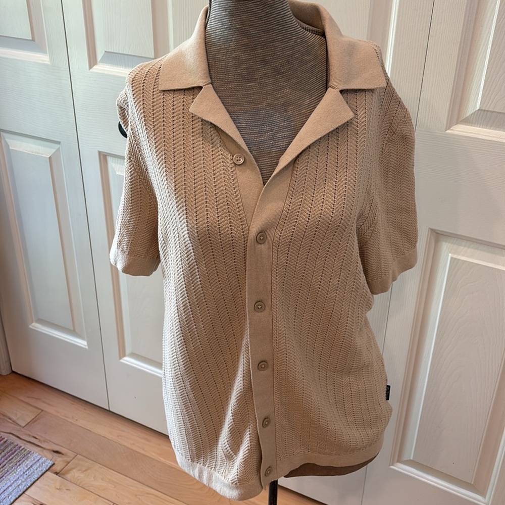 Ben Sherman oatmeal earth friendly Knit Polo Shirt